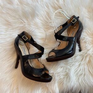 Jimmy Choo Black Peep Toe Heels